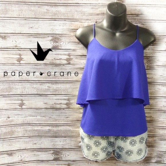Paper Crane Tops - Layered Crop Tank by Paper Crane